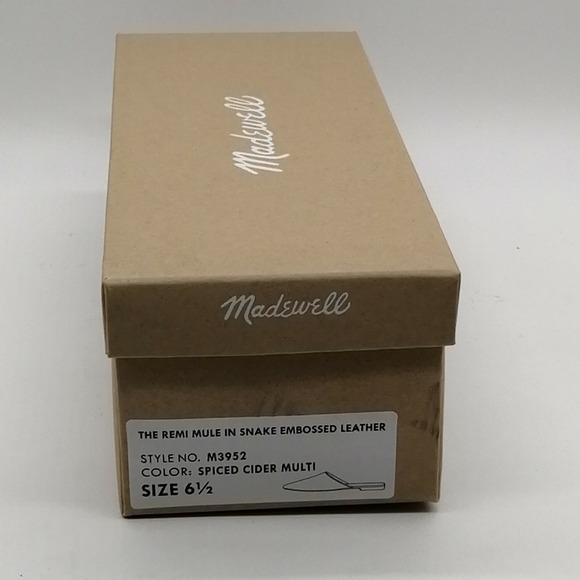 Madewell Shoes Womens Remi Snake Embossed Leather Mule Spiced Cider 6.5 NEW - Picture 7 of 10
